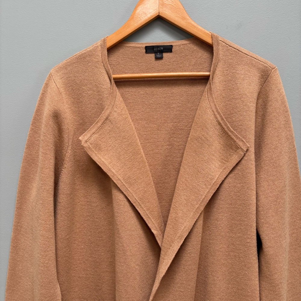 J. Crew Juliette collarless sweater-blazer in khaki L - Picture 5 of 9
